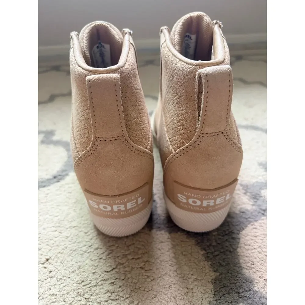 NEW Sorel Out N About Wedge Bootie Sneakers Beige Suede Women’s Size 9
